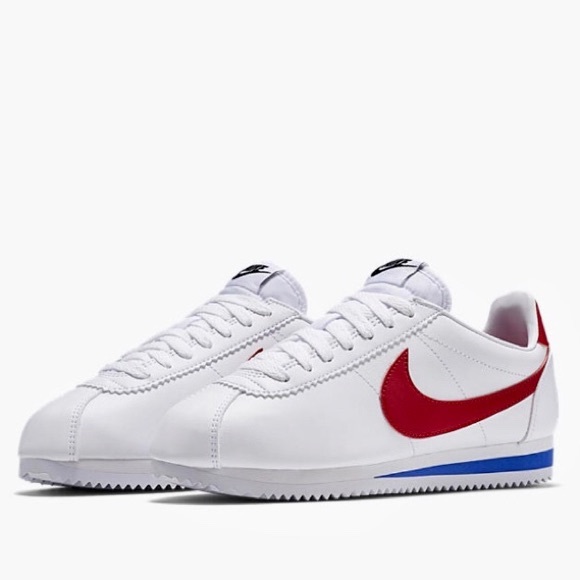 WMNS NIKE CLASSIC CORTEZ LEATHER WHITE RED BLUE - Picture 8 of 8